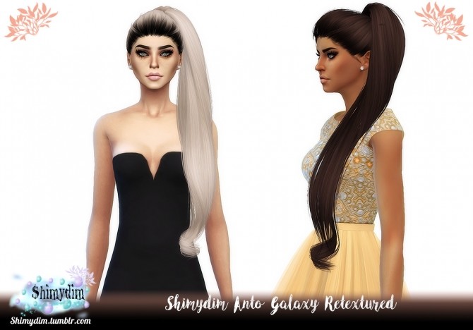 Sims 4 Anto Galaxy Hair Retexture + DarkRoots at Shimydim Sims