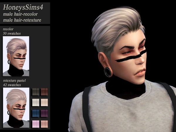Sims 4 Male hair S Club GUN retexture by HoneysSims4 at TSR