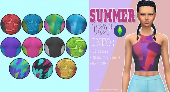 Sims 4 Summer top at Kass