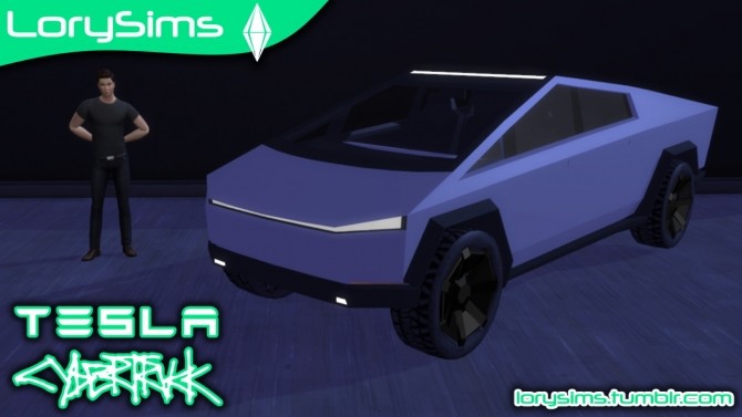 Sims 4 Tesla Cybertruck at LorySims