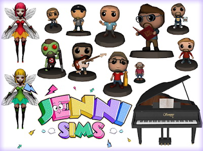 Sims 4 Clutter lets Play Chibis, Grand Piano 12 Items at Jenni Sims