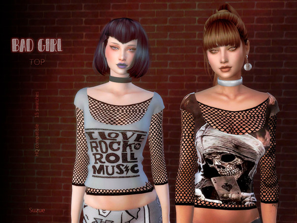 Sims 4 Bad Girl Top by Suzue at TSR