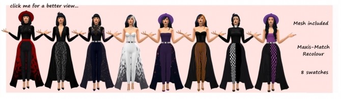 JUMPSUIT WITH SKIRT V2 at Sims4Sue » Sims 4 Updates