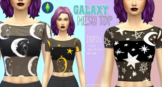 Sims 4 Galaxy mesh top at Kass