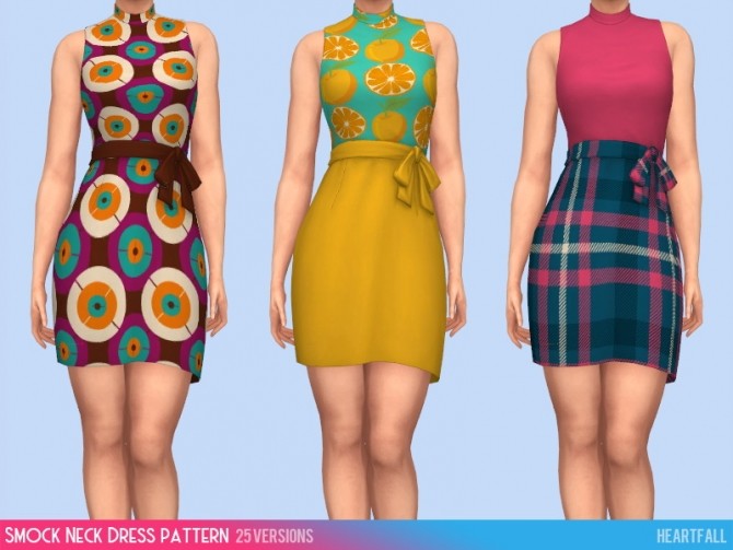 Sims 4 High neck dresses at Heartfall