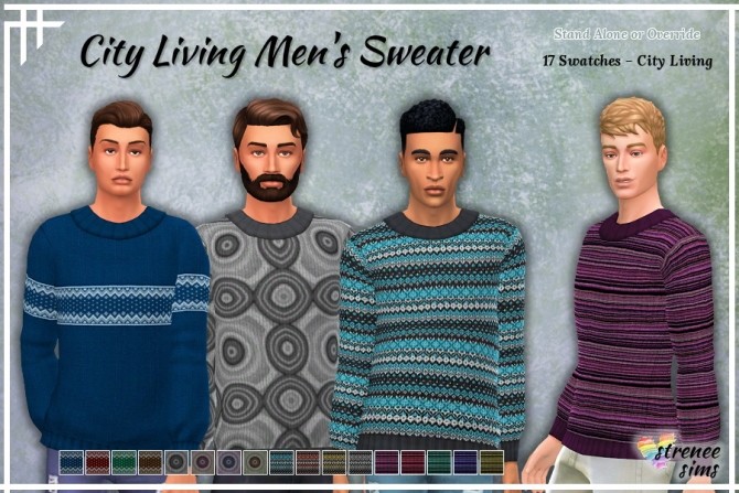 Sims 4 City Living Men’s Sweater at Strenee Sims