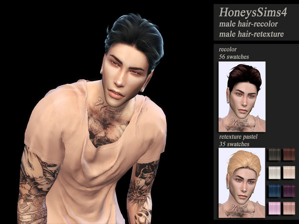Sims 4 Retexture male hair Wings OS0826 by HoneysSims4 at TSR