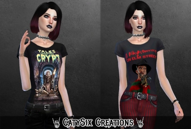 Sims 4 Horror Tees V1 (F) at CatySix