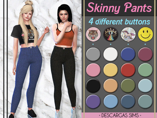 Sims 4 Skinny Pants at Descargas Sims