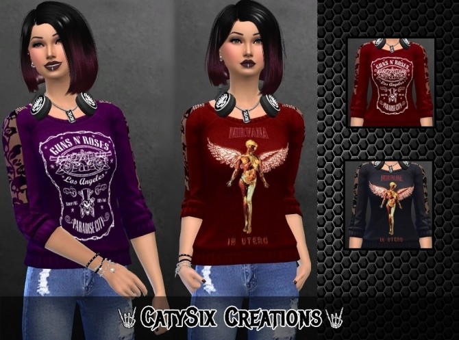 Sims 4 Band Sweaters V2 at CatySix