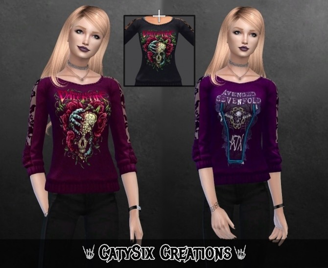 Sims 4 Band Sweaters V1 at CatySix