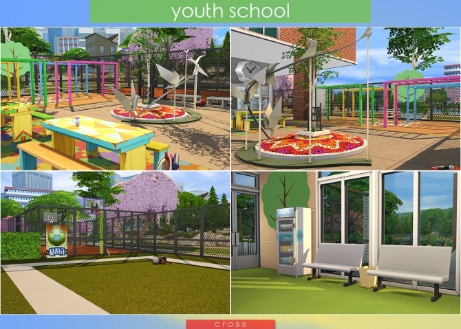 Sims 4 Youth School by Praline at Cross Design