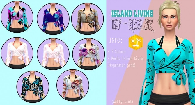 Sims 4 Island Living top recolor 1 at Kass