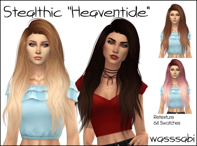 Sims 4 Stealthic Heaventide hair retexture at Wasssabi Sims