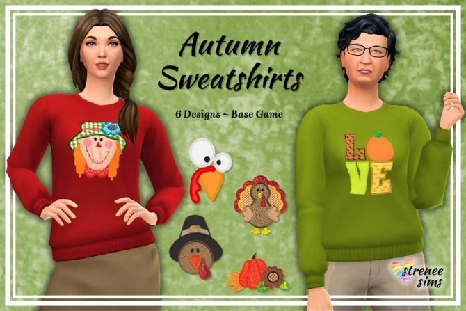 Sims 4 Autumn Sweatshirts at Strenee Sims