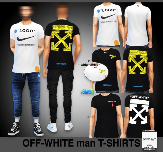 Sims 4 OFF WHITE man t shirts at Rimshard Shop