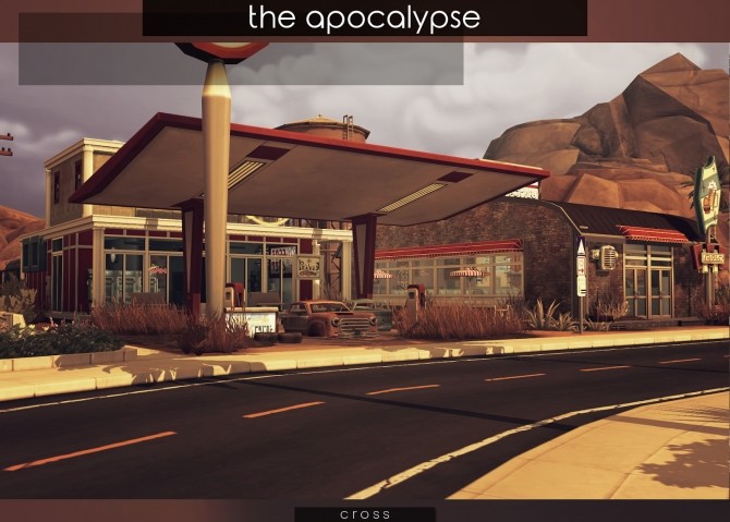 Sims 4 The Apocalypse lot by Praline at Cross Design