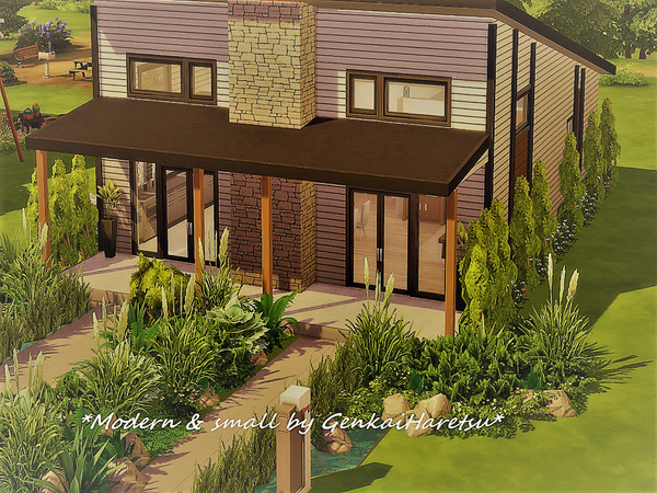 Sims 4 Modern and small house by GenkaiHaretsu at TSR