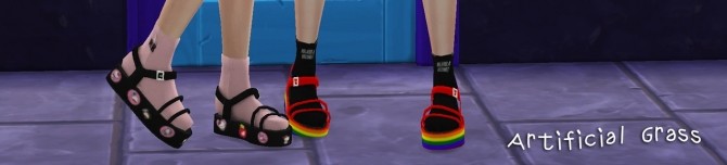 Sims 4 Artificial grass sandals & socks at MINZZA