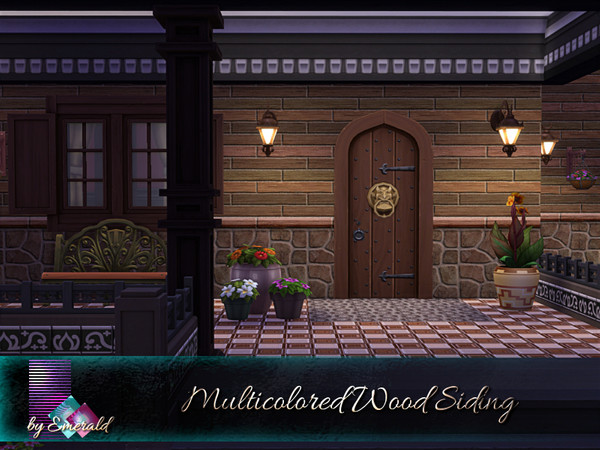 Sims 4 Multicolored Wood Siding by emerald at TSR