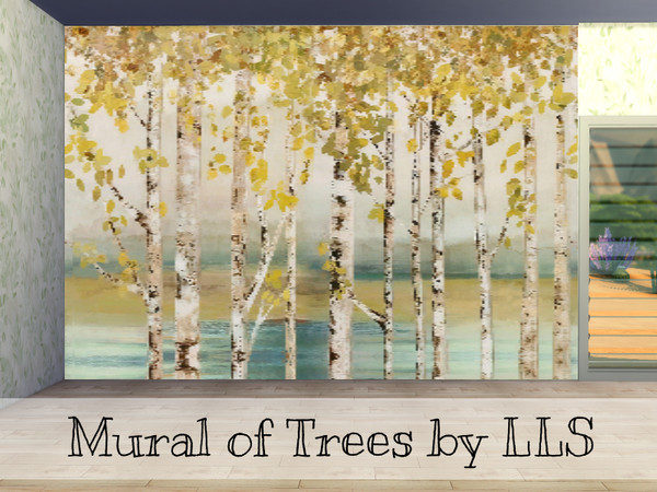 Sims 4 Trees mural by lavilikesims at TSR