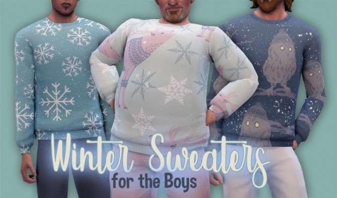 Sims 4 Winter Sweater for the Boys at Miss Ruby Bird