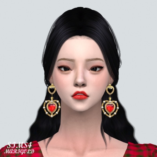 Sims 4 22 Heart Earrings at Marigold