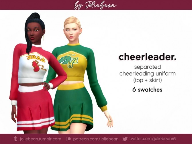 Sims 4 Cheerleader uniform at Joliebean