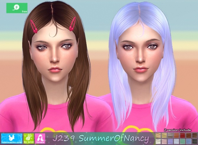 Sims 4 J239 Summer Of Nancy hair at Newsea Sims 4