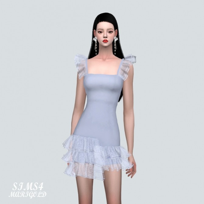 Sims 4 Sha Sha Tiered Mini Dress at Marigold