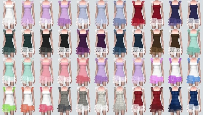 Sims 4 Sha Sha Tiered Mini Dress at Marigold
