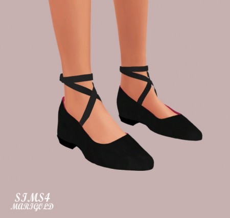 Basic Flat Shoes With X Strap High V at Marigold