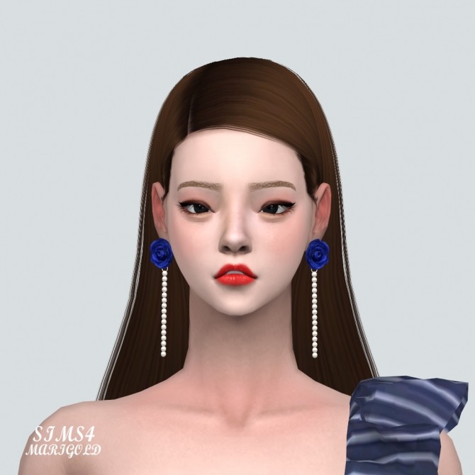 Sims 4 Big Rose Pearl Earrings at Marigold