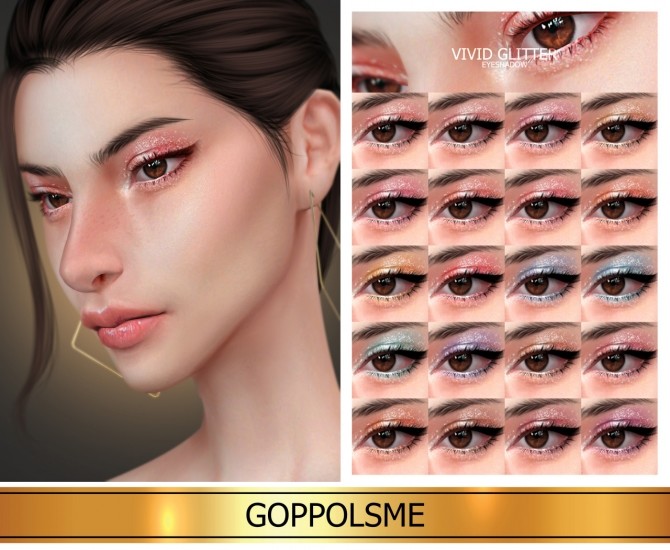 Sims 4 GPME GOLD Vivid Glitter Eyeshadow at GOPPOLS Me