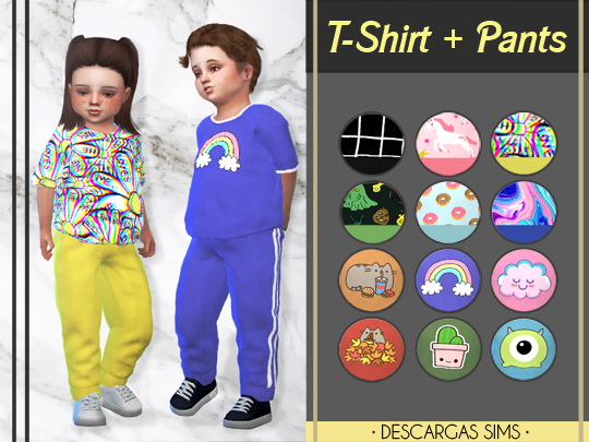 Sims 4 T Shirt + Pants (Toddler) at Descargas Sims