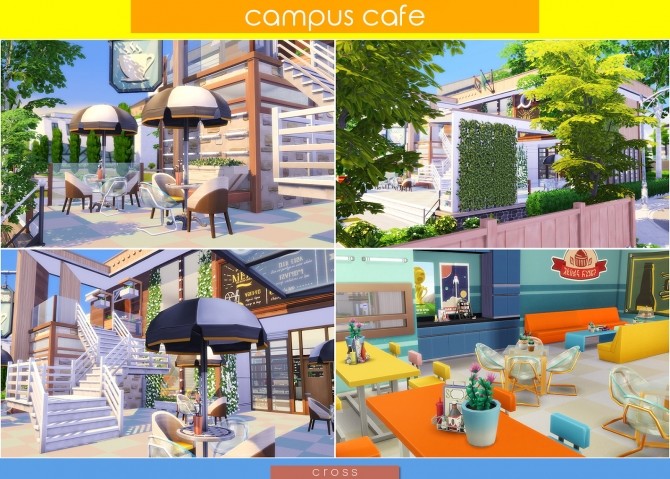 Sims 4 Campus Cafe by Praline at Cross Design