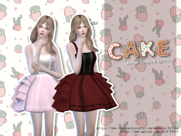 Sims 4 Cake dress by Arltos at TSR