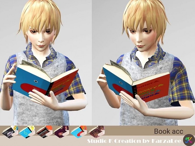 Sims 4 Reading a book pose & book acc (child) at Studio K Creation