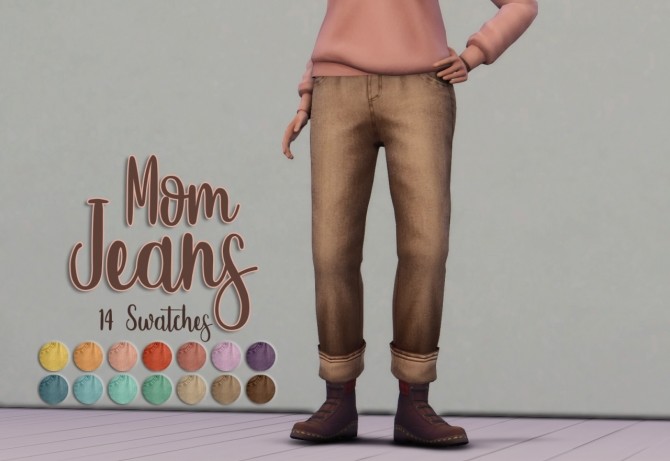 Sims 4 Discover University Recolors: Jeans and v neck sweater at Miss Ruby Bird