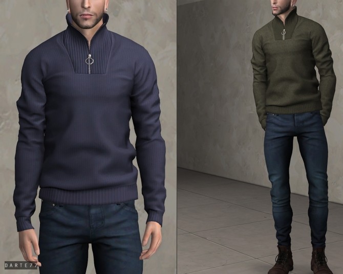 Sims 4 Half Zip Sweater at Darte77