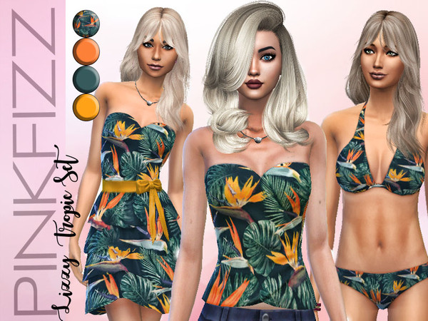 Sims 4 Lizzie Tropic Set by Pinkfizzzzz at TSR