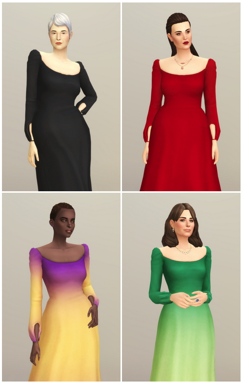 Sims 4 Simply Gown 26 colors at Rusty Nail