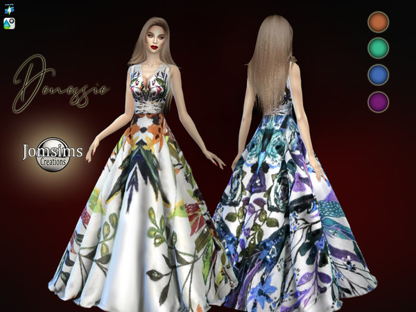 Sims 4 Denessie dress by jomsims at TSR