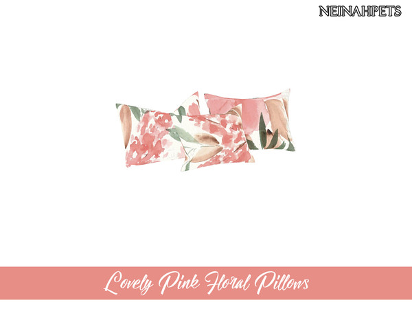 Sims 4 Lovely Pink Floral Bedding Collection by neinahpets at TSR
