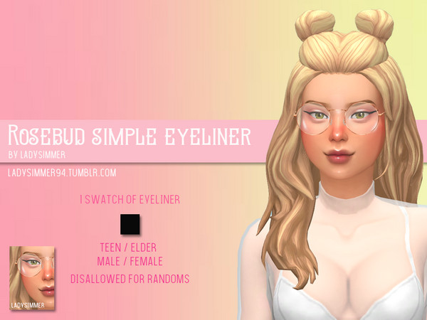 Sims 4 Rosebud Simple Eyeliner by LadySimmer94 at TSR