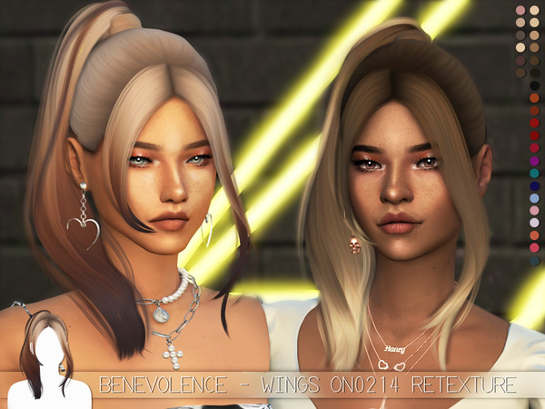 Sims 4 ON0214 Hair Retexture by Benevolence at TSR