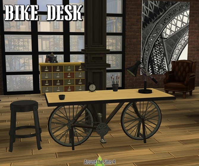 Sims 4 Bike desk by Sandy at Around the Sims 4