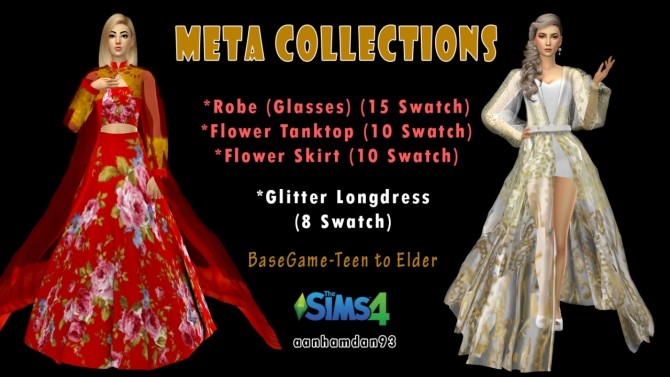 Sims 4 Meta Collections: dress, tank top and skirt at  Aan Hamdan Simmer93