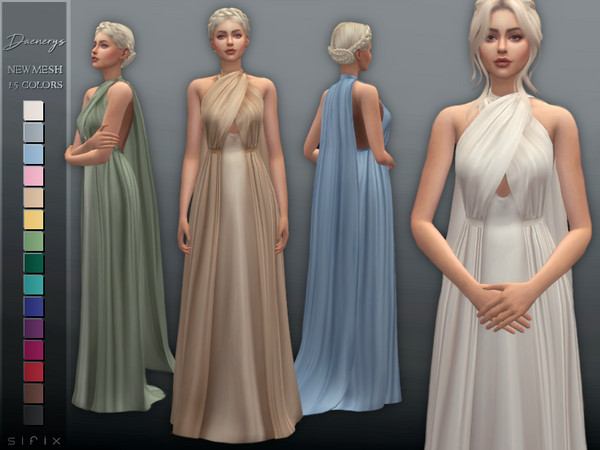 Sims 4 Daenerys Dress II by Sifix at TSR