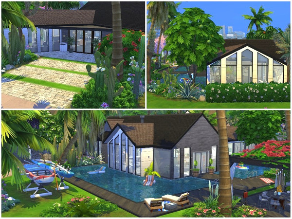 Sims 4 The Royal Palm modern house by lotsbymanal at TSR